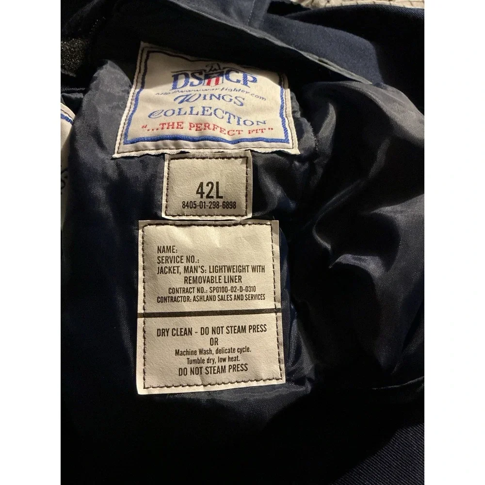 DCSP Wings Collection Men'Flight Jacket 42L Blue NEW WITH TAGS 8405-01-298-6898